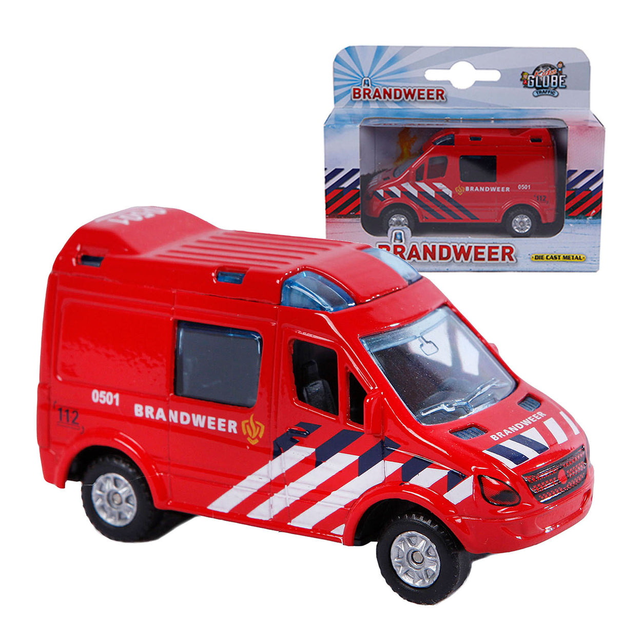 Kids Globe Die-cast Brandweerauto, 8cm