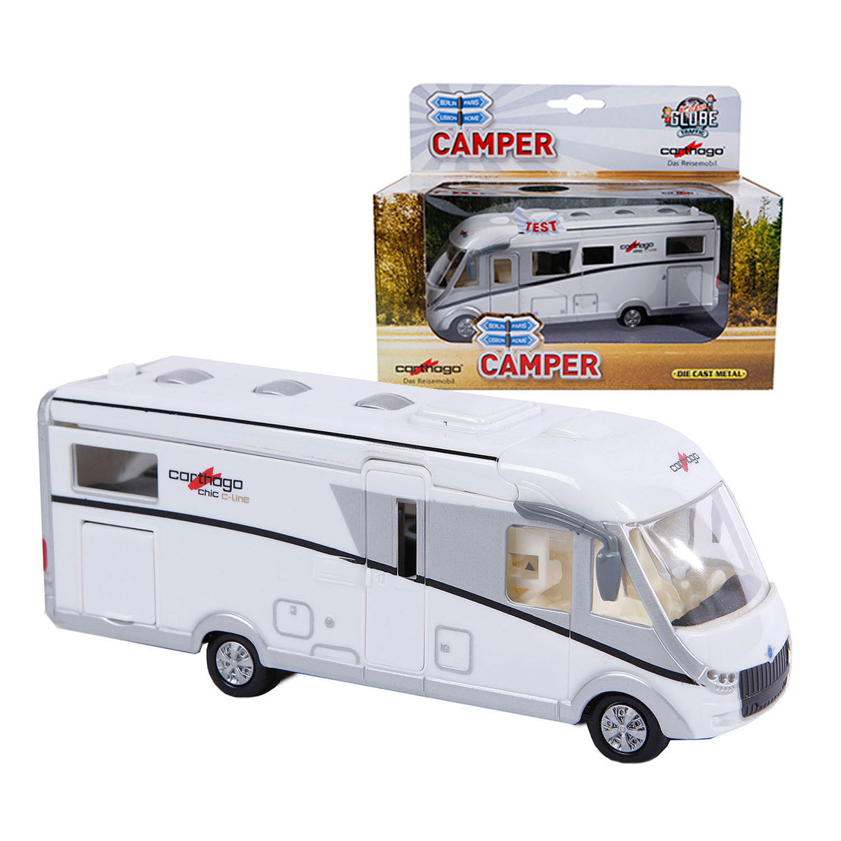 Kids Globe Globe Die-cast Carthago Camper met Licht, 16cm