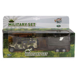 Kids globe land rover met aanhanger military