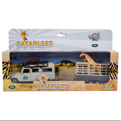 Kids globe landrover defender+giraffe trailer