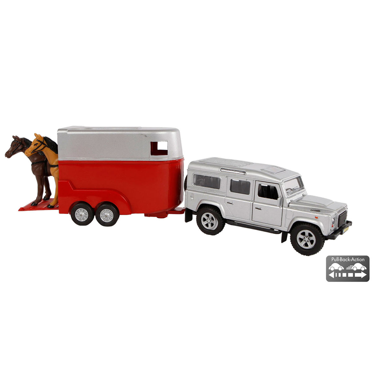 Kids Globe Die-cast Land Rover met Paardentrailer 1:32