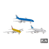 2-play die-cast pull back vliegtuig, 14cm