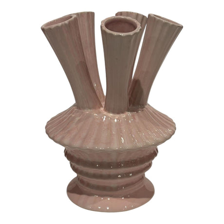 Mansion atmosphere vaas met buizen pastel roze 13,1x13,1x18,7cm