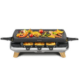 Tefal re610d 3in1 8-persoons raclette zwart rvs hout