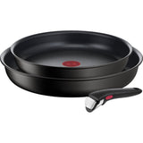 Tefal kookgerei tefal ingenio unlimited koekenpannen 24+28 cm met handgreep zwart