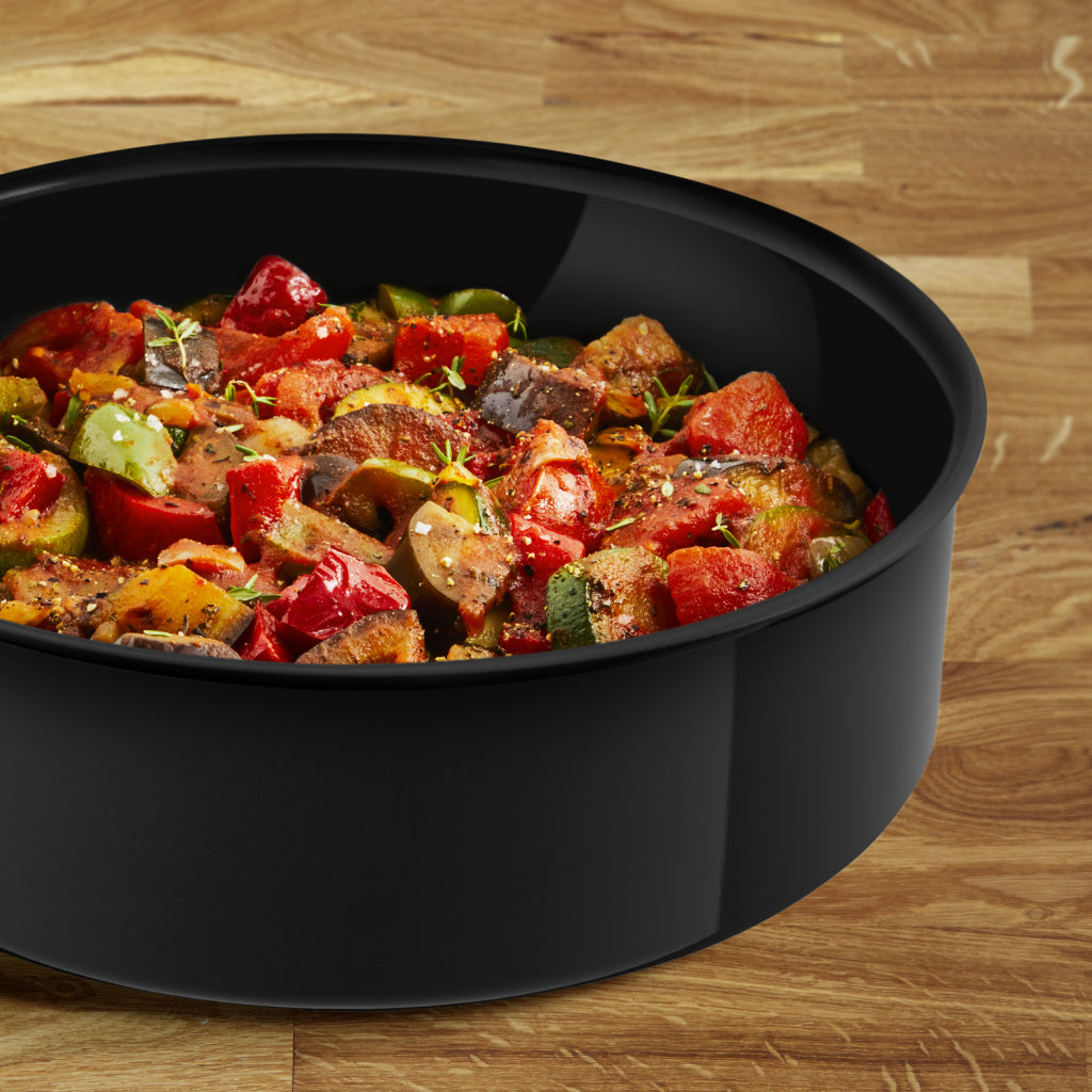 Tefal hapjespan keramisch 24cm inductie zwart met deksel.