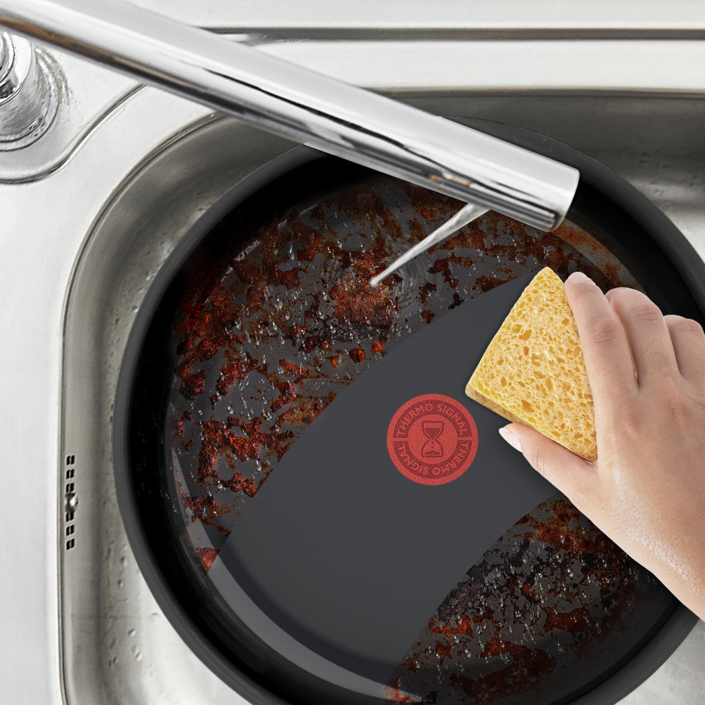 Tefal hapjespan keramisch 24cm inductie zwart met deksel.