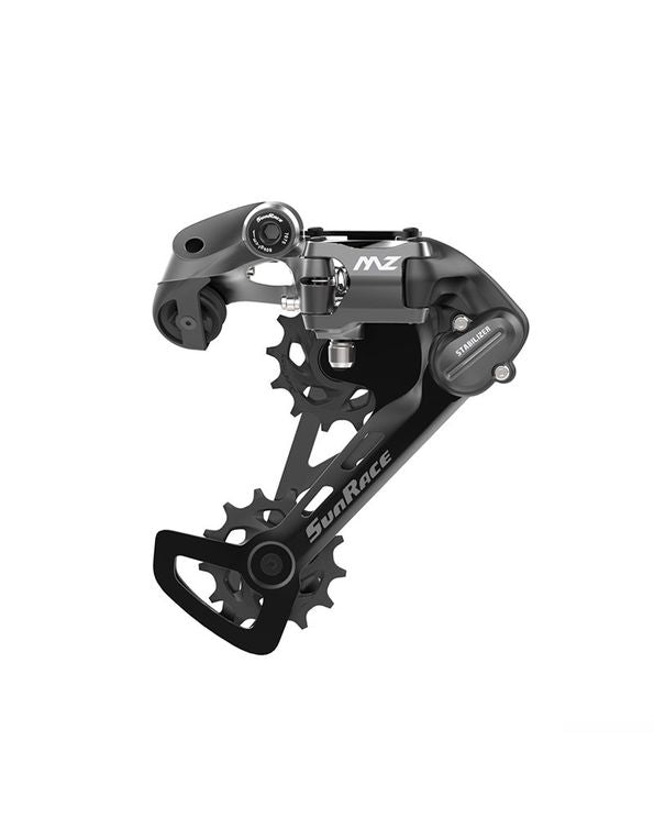 Sunrace achterderailleur 12v medium kooi direct zwart