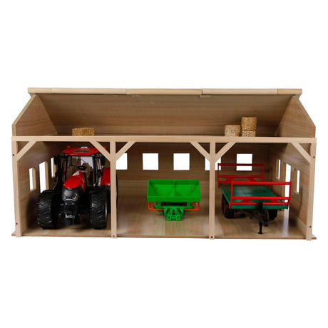 Kids globe landbouwloods hout voor 3 tractoren, 1:16