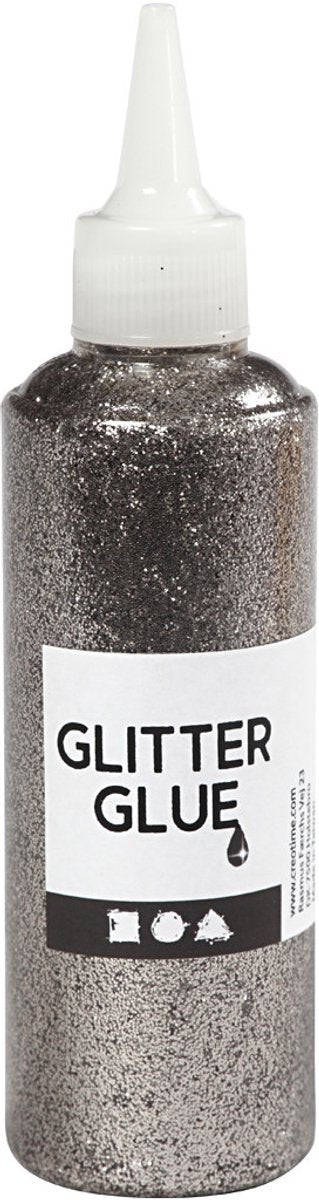 Creativ company glitterlijm zilver, 118ml