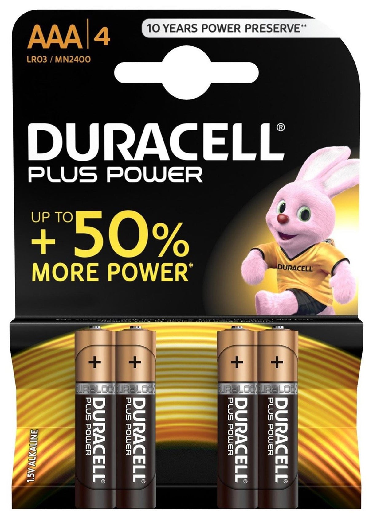 Duracell batterij aaa 2400mah 1,5v lr03 power boost (4st)