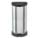 Curver decobin pedaalemmer ovaal 40l zilver zwart
