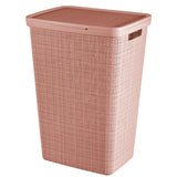 Curver wasmand met deksel jute-look 58l roze