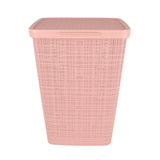 Curver wasmand met deksel jute-look 58l roze