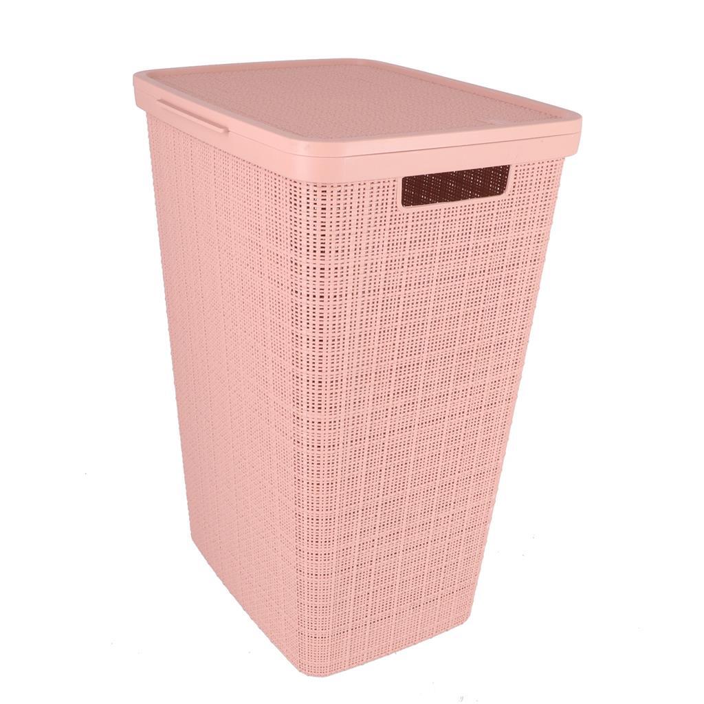 Curver curver wasmand met deksel jute-look 58l roze