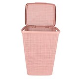 Curver wasmand met deksel jute-look 58l roze