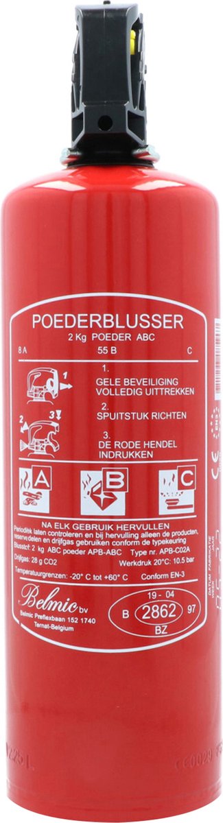 Belmic delta brandblusser - poederblusser a b c - 2kg