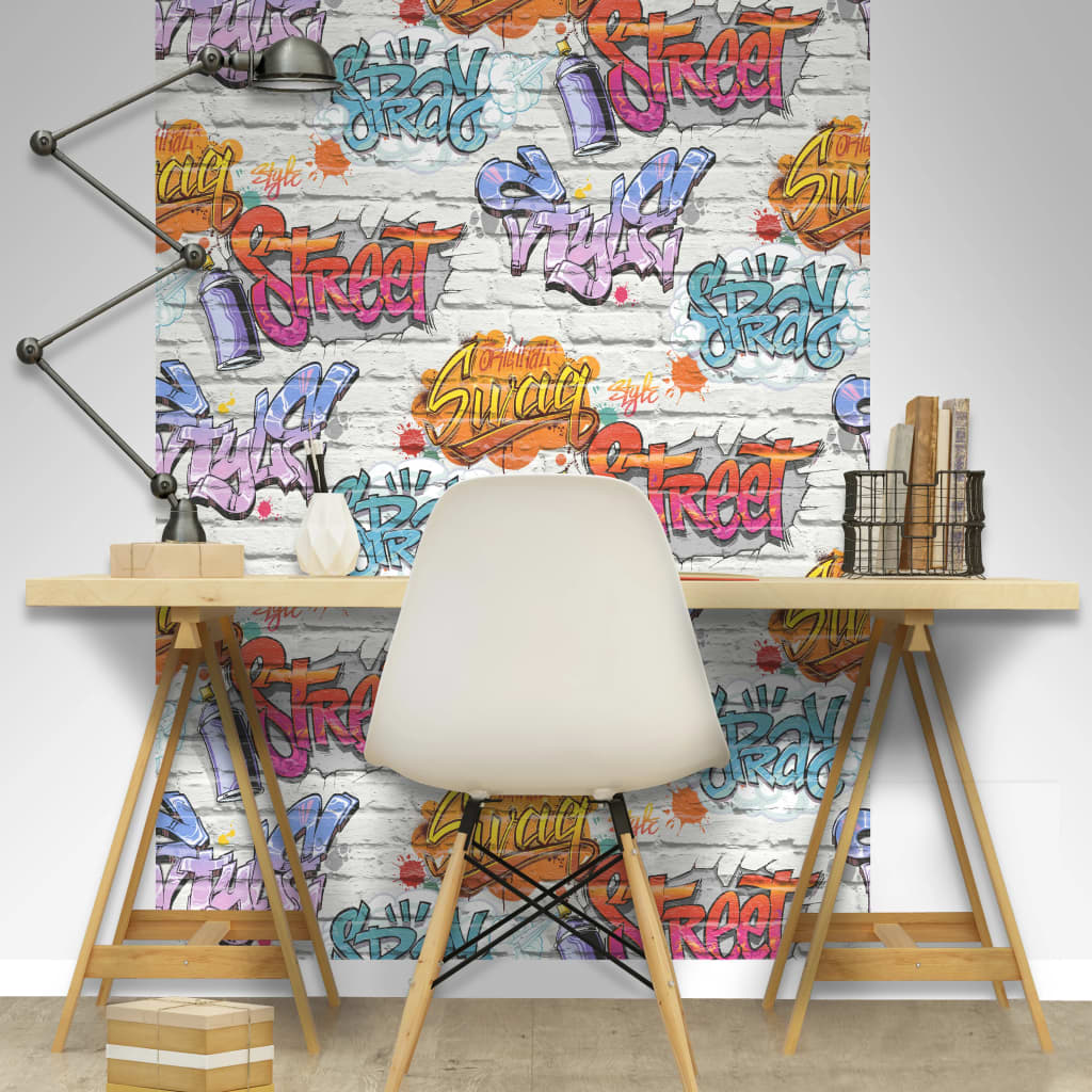 Dutch wallcoverings dutch wallcoverings behang graffiti meerkleurig l179-05