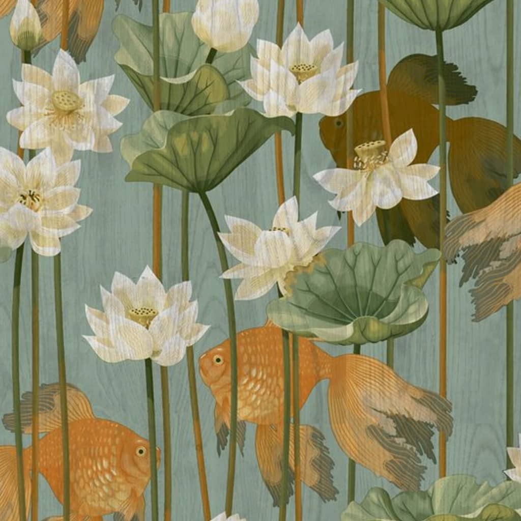 DUTCH WALLCOVERINGS DUTCH WALLCOVERINGS Behang Fish Flower groen