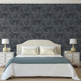 Dutch wallcoverings behang onyx antraciet- en goudkleurig