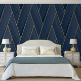 DUTCH WALLCOVERINGS DUTCH WALLCOVERINGS Behang Geometric blauw en goudkleurig