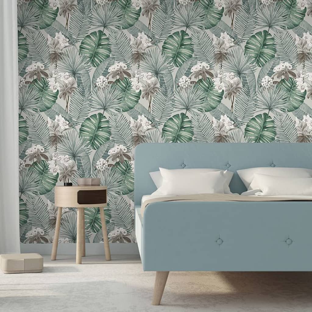 Dutch wallcoverings dutch wallcoverings behang eden grijs en lichtgroen