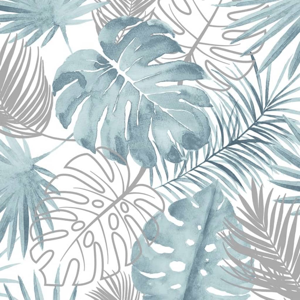 DUTCH WALLCOVERINGS DUTCH WALLCOVERINGS Behang monstera bladeren blauw