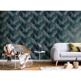 DUTCH WALLCOVERINGS DUTCH WALLCOVERINGS Behang Palm petrolblauw