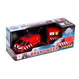 Kids globe vw transporter brandweer met aanhangwagen
