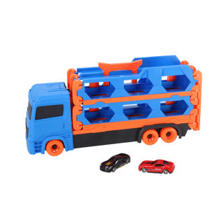 No brand pop-up auto transporter met 2 metal auto's | 2 stuks