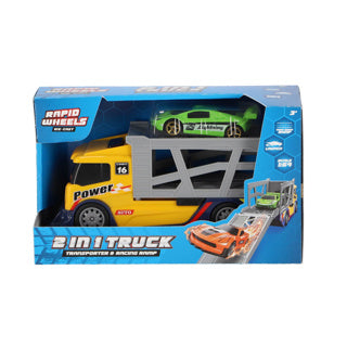 Rapid wheels auto transporter + die cast auto 8 assorti | 4 stuks