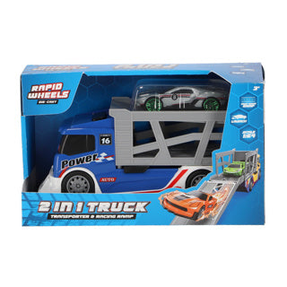 Rapid wheels auto transporter + die cast auto 8 assorti | 4 stuks