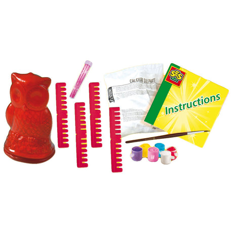 Ses gips gieten en schilderen uil