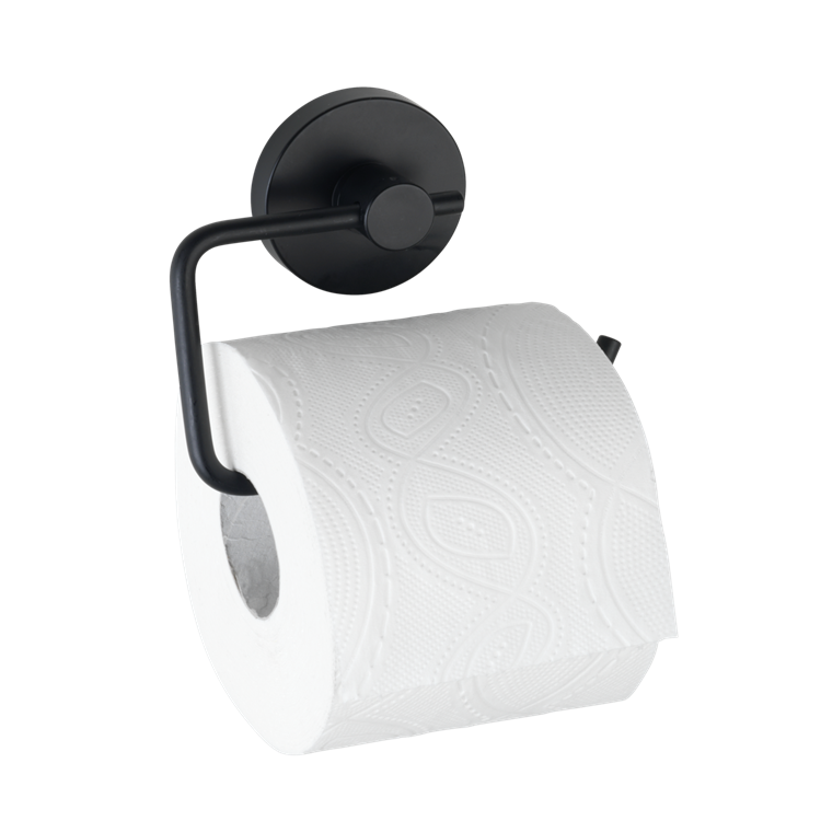 Wenko vacuum-loc toiletrolhouder milazzo mat zwart - wc rolhouder - bevestigen zonder boren