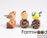 Farmwood animals tuinbeeld vogel op noot 5x3x6 cm