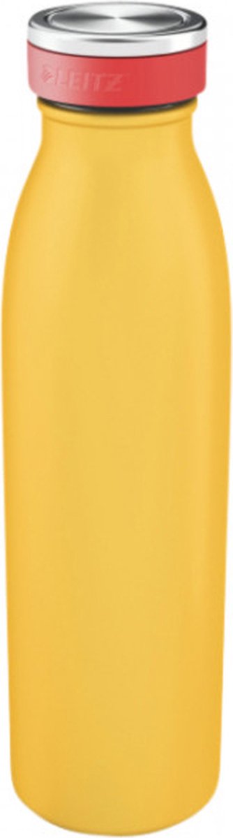 Leitz cosy dubbelwandige geïsoleerde waterfles, 500 ml - bpa-vrij - vaatwasserbestendig - ideaal voor thuiskantoor thuiswerken - warm geel