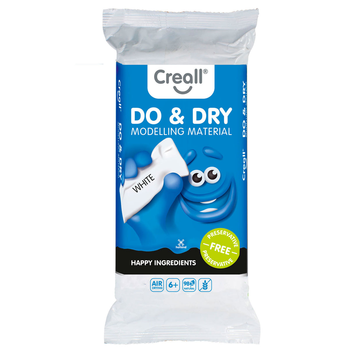 Creall Do Dry Boetseerklei Conserveringsvrij Wit, 1000gr.