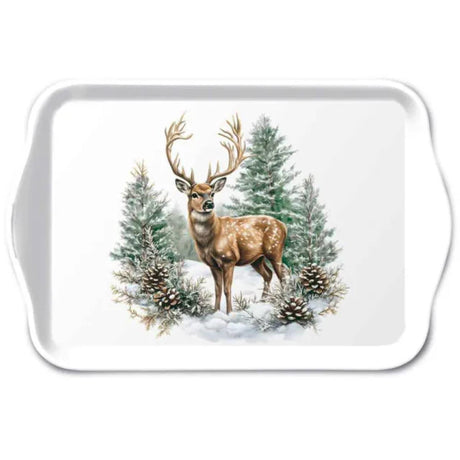 Ambiente dienblad winter stag melamine 13x21 cm white