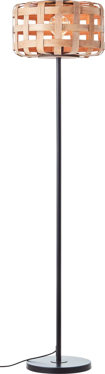 Brilliant woodline - vloerlamp - e27 max 1x60w - natuur zwart