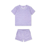 Leopard | lila meisjes set strand - terry