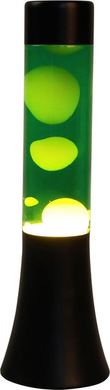 I-total lavalamp - lava lamp - sfeerlamp - 30x9 cm - glas aluminium - 25w - groen met witte lava - zwart - xl2458