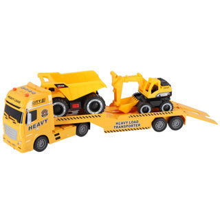 Rapid wheels autotransporter + 2 bouwvoertuigen + licht en geluid