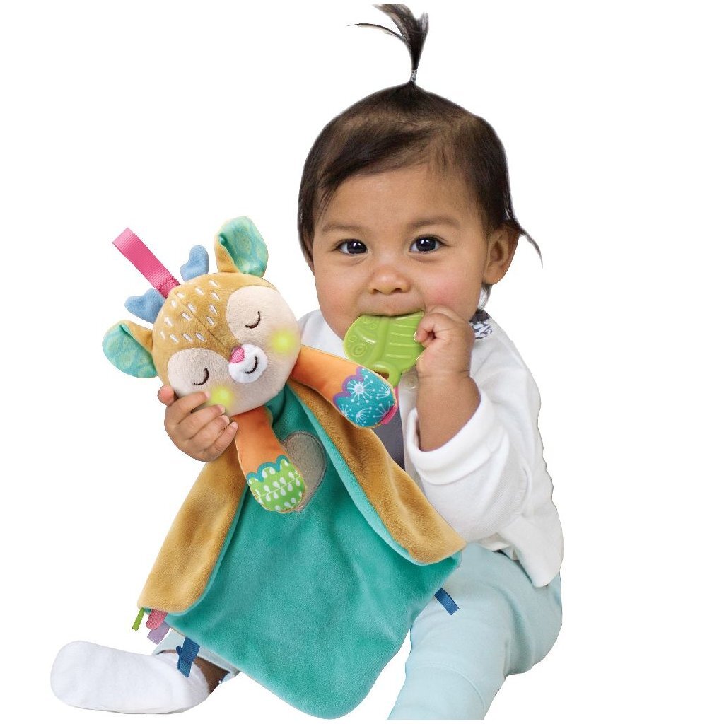 Vtech dierenvriendjes 2 in 1 knuffelhertje - interactieve knuffel - handig knuffeldoekje - educatief babyspeelgoed - vanaf 0 tot 36 maanden