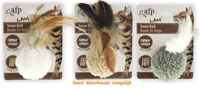 AFP Schnéi Ball Mamewol mat Fieder a Catnip Assorti