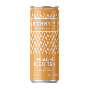 Bobby's iced tea peach gin blik (12x 25 cl)