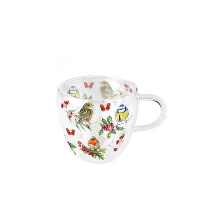 Ambiente glas dubbelwandig 200ml birds in winter 200ml