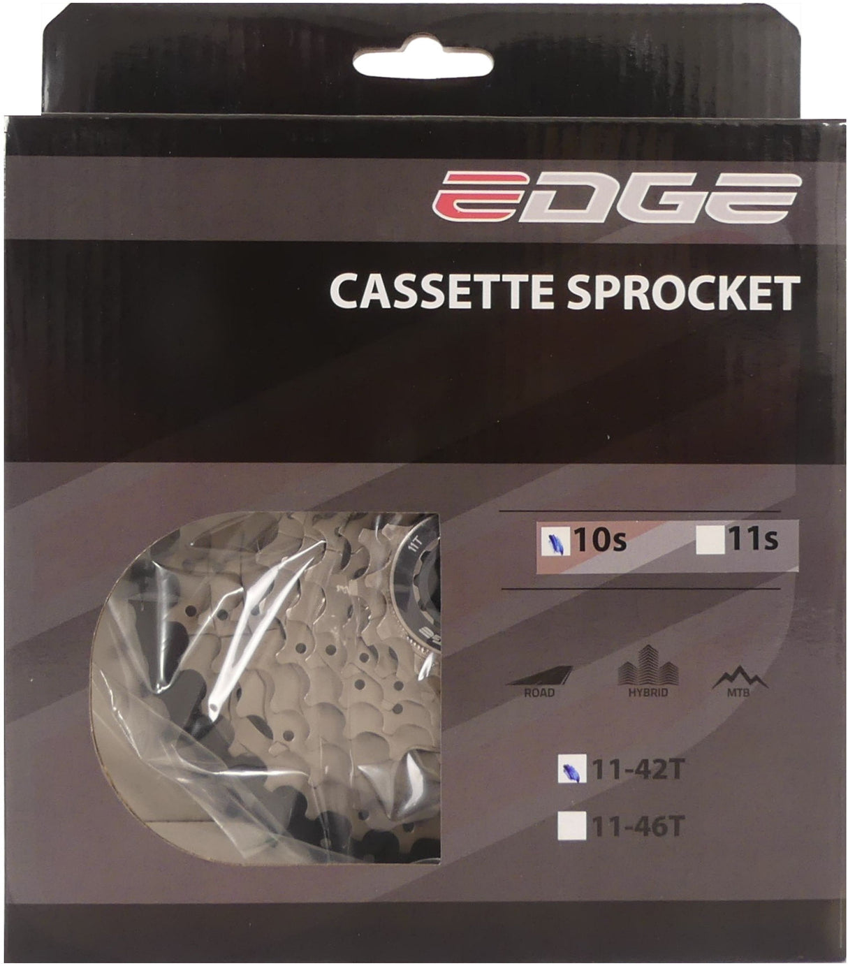 Edge Cassette 10 speed CS-M6010 11-42T zilver zwart