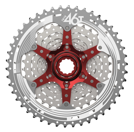 Sunrace Csmx3 10 speed cassette 11-42t. zilver metallic