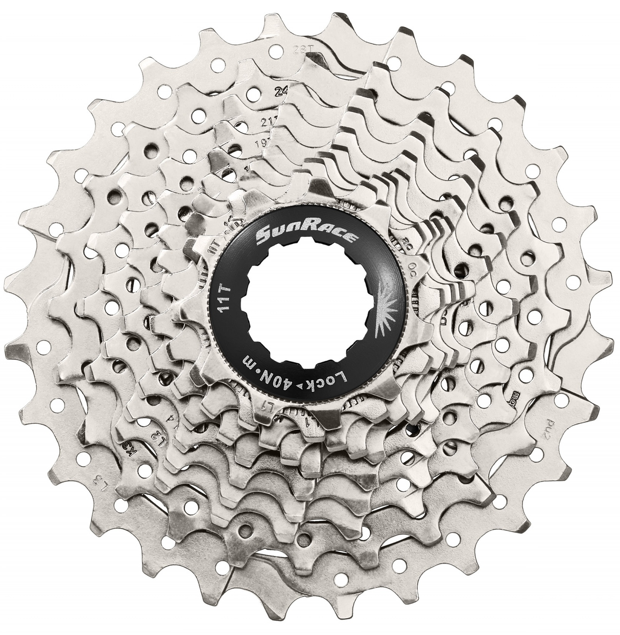 Sunrace Cassette 10 speed 11-28t. csrs0 zilver alu spider