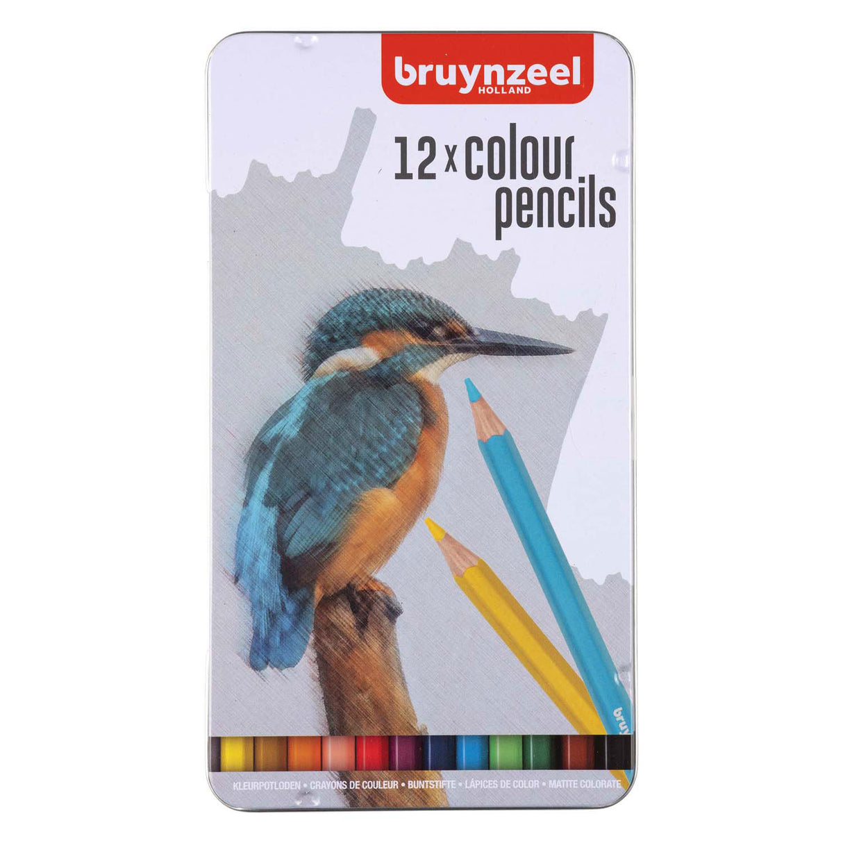 Bruynzeel 12 kleurpotloden in blik - ijsvogel